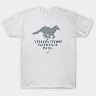 Yellowstone National Park Running Wolf T-Shirt